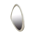 Miroir mural asymétrique en pin massif 45", grand miroir décoratif moderne en forme d'étang organique pour salon - Panipeachy