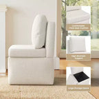 Fauteuil de rangement d'appoint moderne en velours côtelé Irena de GDFStudio avec coussins épais