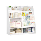 Étagère à livres et rangement de jouets pour enfants, étagère de présentation de livres en bois à 4 niveaux pour salle de jeux ou chambre d'enfant, blanche