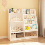 Étagère à livres et rangement de jouets pour enfants, étagère de présentation de livres en bois à 4 niveaux pour salle de jeux ou chambre d'enfant, blanche
