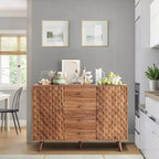47.2 Inch Farmhouse Sideboard Buffet Cabinet with 4 Drawers & 2 Doors, Large Storage Cabinet for Kitchen, Dining Room & Living Room