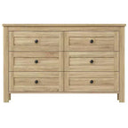 MAYEERTY Chambre complète 3 pièces avec tête de lit de rangement à portes coulissantes doubles, table de chevet de rangement avec station de recharge et commode pour chambre à coucher Naturel