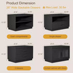 Tiroirs de rangement empilables, 28 bacs de rangement larges avec 2 tiroirs pour organisateurs de placard