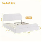 Cadre de lit. Lits en bois avec tête de lit de rangement et pied de lit surélevé. Lit plateforme bas pour chambre à coucher