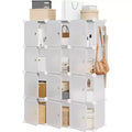 2-Column 6-Tier Expandable Shoe Rack, Compact Organizer for Small Spaces, Gray