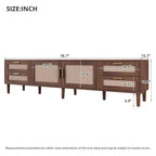 Meuble TV GDFStudio Asaiah Boho 78 avec design en rotin, console média avec 4 tiroirs