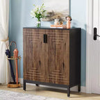 Lantine 5-Tier Shoe Cabinet with Doors for 20 Pairs, Free Standing Storage Organizer for Entryway, Closet, Living Room, Bedroom, Brown/Black