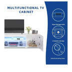 Meuble TV pour Téléviseur de 75 Pouces, Meuble TV LED Moderne pour Salon, Meuble de Divertissement avec Rangement, Console Média Laquée Brillante