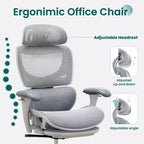Chaise de bureau ergonomique en maille Ora Maison avec repose-pieds, soutien lombaire et accoudoirs 3D