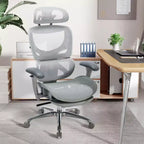 Chaise de bureau ergonomique en maille Ora Maison avec repose-pieds, soutien lombaire et accoudoirs 3D