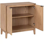 Buffet en bois avec étagère réglable, meuble de rangement pour bar à café, console d'entrée et armoire de rangement au sol - 31