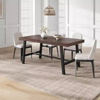 Table de Salle à Manger Industrielle GustoWave pour 4-6 Personnes - Table de Cuisine en Bois de 160 cm de Long avec Cadre Métallique Robuste et Finition Noire