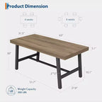 Table de Salle à Manger Industrielle GustoWave pour 4-6 Personnes - Table de Cuisine en Bois de 160 cm de Long avec Cadre Métallique Robuste et Finition Noire