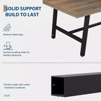 Table de Salle à Manger Industrielle GustoWave pour 4-6 Personnes - Table de Cuisine en Bois de 160 cm de Long avec Cadre Métallique Robuste et Finition Noire
