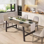 Table de Salle à Manger Industrielle GustoWave pour 4-6 Personnes - Table de Cuisine en Bois de 160 cm de Long avec Cadre Métallique Robuste et Finition Noire