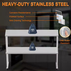 Étagère de Rangement de Cuisine Double Couche en Acier Inoxydable, Étagère de Rangement Commerciale Réglable à 2 Niveaux, Convient aux Tables de Préparation Alimentaire et aux Plans de Travail de Cuisine