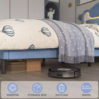 Cadre de lit double rembourré avec tête de lit en tissu, lit plateforme Princesse pour filles avec lattes en bois, aucun sommier tapissier requis
