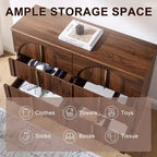 Commode de chambre à 6 tiroirs, 120 cm de large, en bois avec poignées en métal, organiseur de rangement moderne pour chambre à coucher, salon, couloir