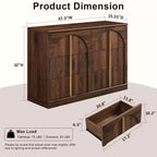 Commode de chambre à 6 tiroirs, 120 cm de large, en bois avec poignées en métal, organiseur de rangement moderne pour chambre à coucher, salon, couloir