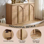 Commode de chambre à 6 tiroirs, 120 cm de large, en bois avec poignées en métal, organiseur de rangement moderne pour chambre à coucher, salon, couloir