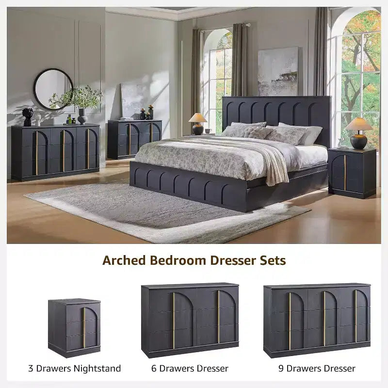 Commode de chambre à 6 tiroirs, 120 cm de large, en bois avec poignées en métal, organiseur de rangement moderne pour chambre à coucher, salon, couloir