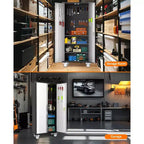 Armoire de rangement en métal de 72 H avec roulettes, armoire de rangement de garage avec étagères réglables et 2 portes pour garage, bureau à domicile, buanderie