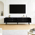 JVNOXK 66.9Meuble TV de style médiéval avec portes de placard sculptées Meuble TV moderne pour salon pour téléviseurs de moins de 80 pouces
