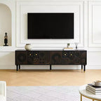 JVNOXK 66.9Meuble TV de style médiéval avec portes de placard sculptées Meuble TV moderne pour salon pour téléviseurs de moins de 80 pouces