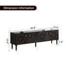 JVNOXK 66.9Meuble TV de style médiéval avec portes de placard sculptées Meuble TV moderne pour salon pour téléviseurs de moins de 80 pouces