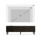 JVNOXK 66.9Meuble TV de style médiéval avec portes de placard sculptées Meuble TV moderne pour salon pour téléviseurs de moins de 80 pouces