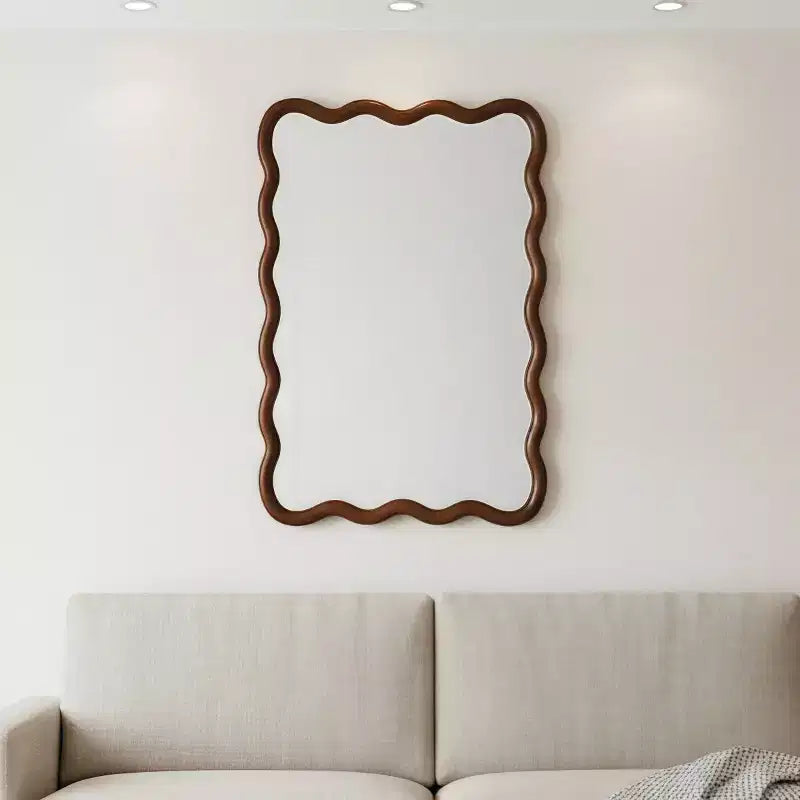 Miroir Mural Décoratif Rectangulaire 20 x 30 avec Cadre en Bois Massif, Miroir de Courtoisie pour Salle de Bain ou Entrée-Panipeachy