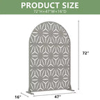 Panneaux de clôture autoportants Dovelina 72H x 47W en métal arqué pour extérieur, gris clair/marron, pour jardin, patio, terrasse, cour