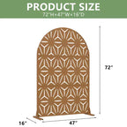 Panneaux de clôture autoportants Dovelina 72H x 47W en métal arqué pour extérieur, gris clair/marron, pour jardin, patio, terrasse, cour