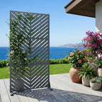 Brise-vue extérieur en métal Dovelina, panneaux autoportants pour jardin, terrasse, cour, 150H x 76L/152L, 183H x 89L/119L/178L/239L