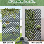 Brise-vue extérieur en métal Dovelina, panneaux autoportants pour jardin, terrasse, cour, 150H x 76L/152L, 183H x 89L/119L/178L/239L