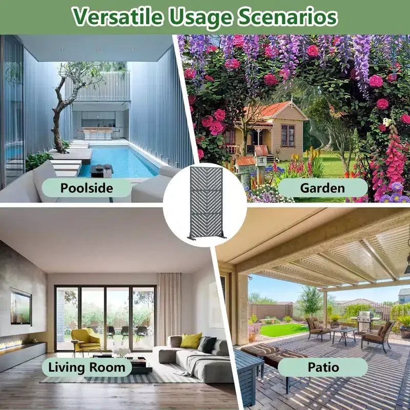 Brise-vue extérieur en métal Dovelina, panneaux autoportants pour jardin, terrasse, cour, 150H x 76L/152L, 183H x 89L/119L/178L/239L