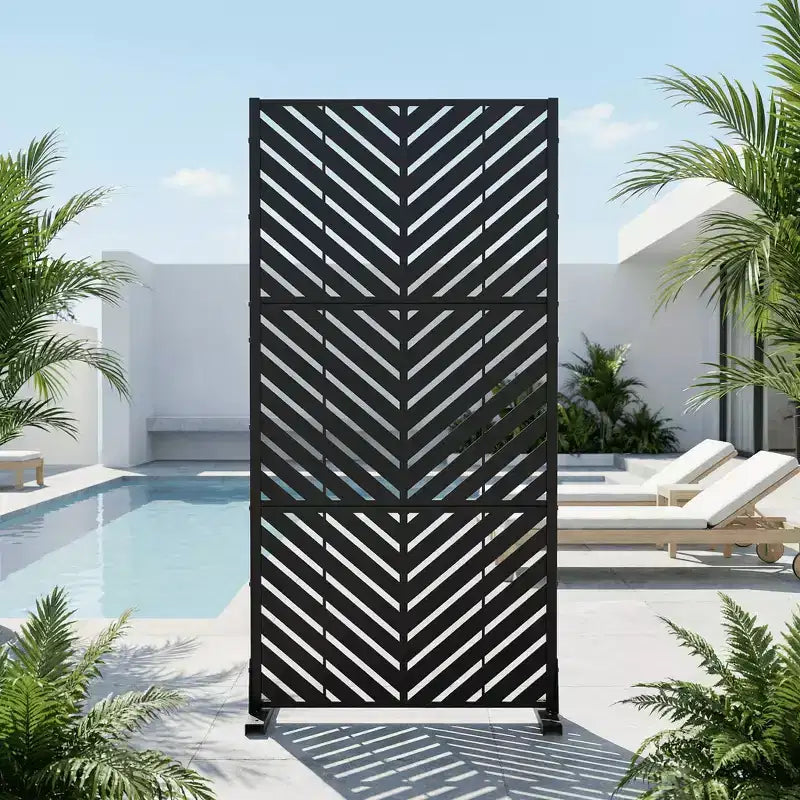 Brise-vue extérieur en métal Dovelina, panneaux autoportants pour jardin, terrasse, cour, 150H x 76L/152L, 183H x 89L/119L/178L/239L