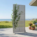 Brise-vue extérieur en métal Dovelina, panneaux autoportants pour jardin, terrasse, cour, 150H x 76L/152L, 183H x 89L/119L/178L/239L