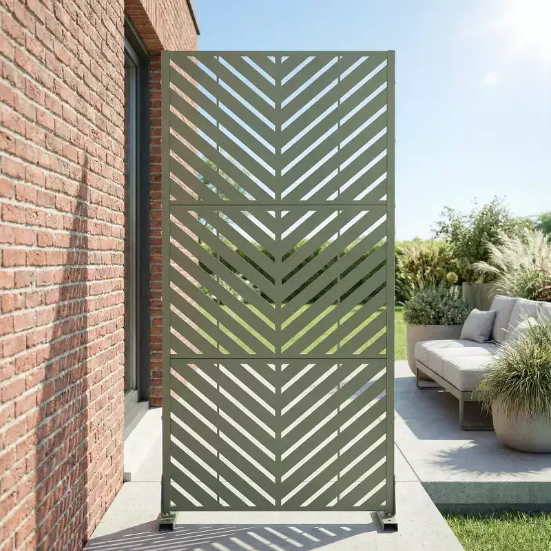 Brise-vue extérieur en métal Dovelina, panneaux autoportants pour jardin, terrasse, cour, 150H x 76L/152L, 183H x 89L/119L/178L/239L