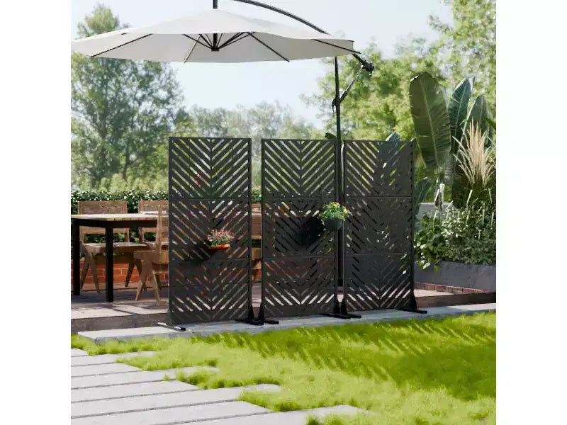 Brise-vue extérieur en métal Dovelina, panneaux autoportants pour jardin, terrasse, cour, 150H x 76L/152L, 183H x 89L/119L/178L/239L