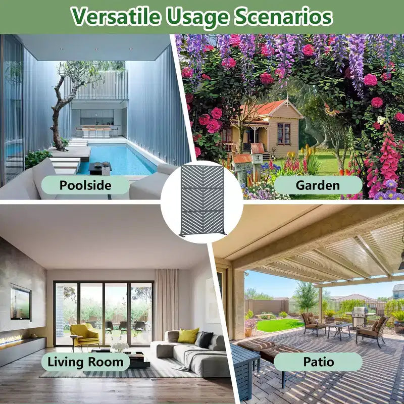 Brise-vue extérieur en métal Dovelina, panneaux autoportants pour jardin, terrasse, cour, 150H x 76L/152L, 183H x 89L/119L/178L/239L