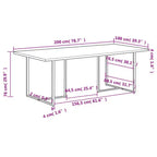 Table à Manger Industrielle en Bois de Manguier Brut - Design Rectangulaire - Plusieurs Tailles Disponibles