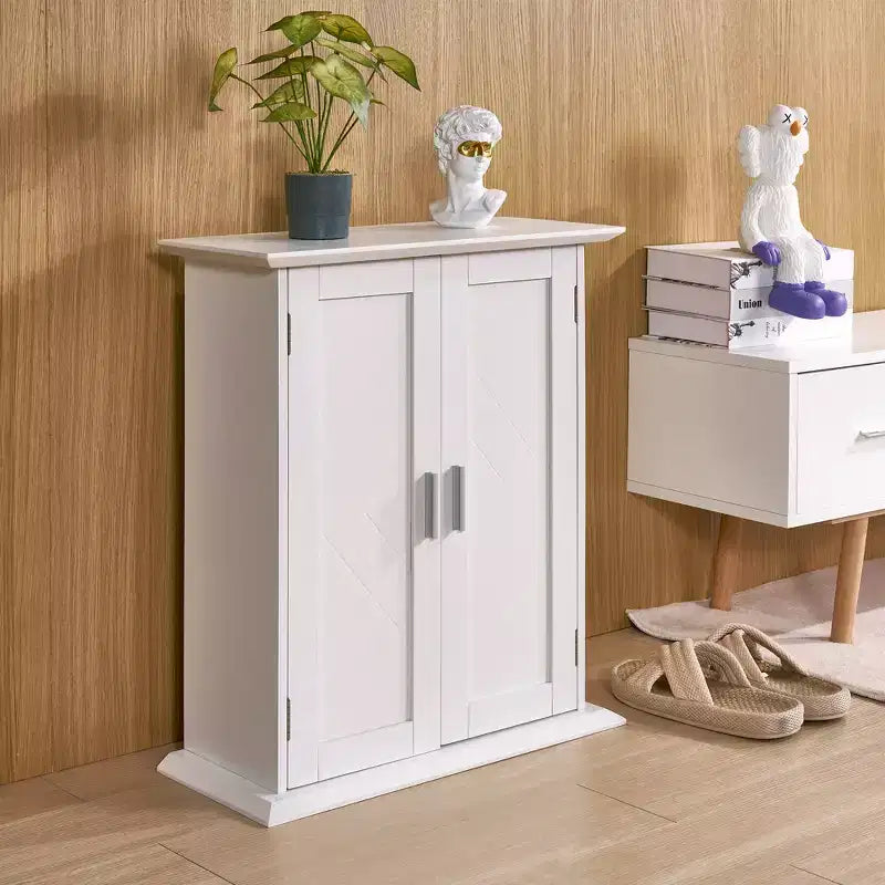 VECELO Meuble de Rangement Mural de Salle de Bain Moderne avec Étagères Réglables, Meuble Autonome pour Salle de Bain, Entrée et Petits Espaces, Blanc