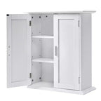 VECELO Meuble de Rangement Mural de Salle de Bain Moderne avec Étagères Réglables, Meuble Autonome pour Salle de Bain, Entrée et Petits Espaces, Blanc