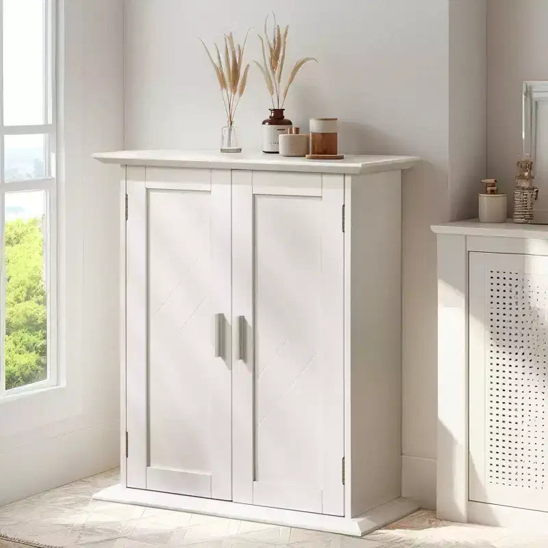VECELO Meuble de Rangement Mural de Salle de Bain Moderne avec Étagères Réglables, Meuble Autonome pour Salle de Bain, Entrée et Petits Espaces, Blanc