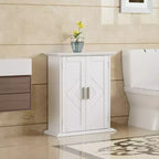 VECELO Meuble de Rangement Mural de Salle de Bain Moderne avec Étagères Réglables, Meuble Autonome pour Salle de Bain, Entrée et Petits Espaces, Blanc