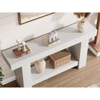 Table console de ferme de 63 po avec rangement à 2 niveaux, longue table d'entrée et de canapé pour le salon et le couloir