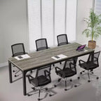 Lantine 6.5ft Conference Room Table, 78.74 W x 27.56 D Large Office Meeting Table, Modern Seminar Desk for Boardroom (1, Gray + Black)