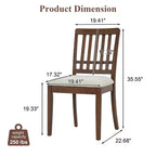 Chaises de salle à manger GDFStudio Yates (lot de 2) avec dossier en bois courbé et assise en tissu gris