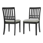 Chaises de salle à manger GDFStudio Yates (lot de 2) avec dossier en bois courbé et assise en tissu gris